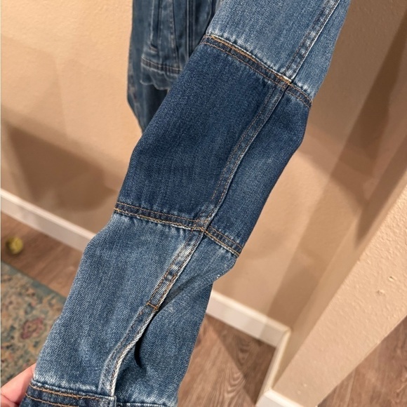 FREE PEOPLE Rumors Denim Jacket Light Indigo Jean Patchwork - Picture 3 of 10